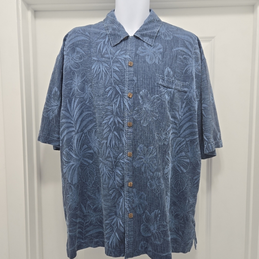 Jamaica Jaxx XXL Navy 100%‎ Silk Hawaiian Shirt